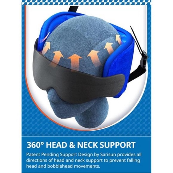 Travel Pillow for Airplanes Neck Pillow for Sleeping with Eye Mask, Long Flight - Picture 4 of 7